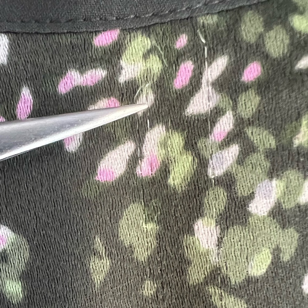 Banana Republic Olive Floral Mini Dress Size 14 - Picture 10 of 11